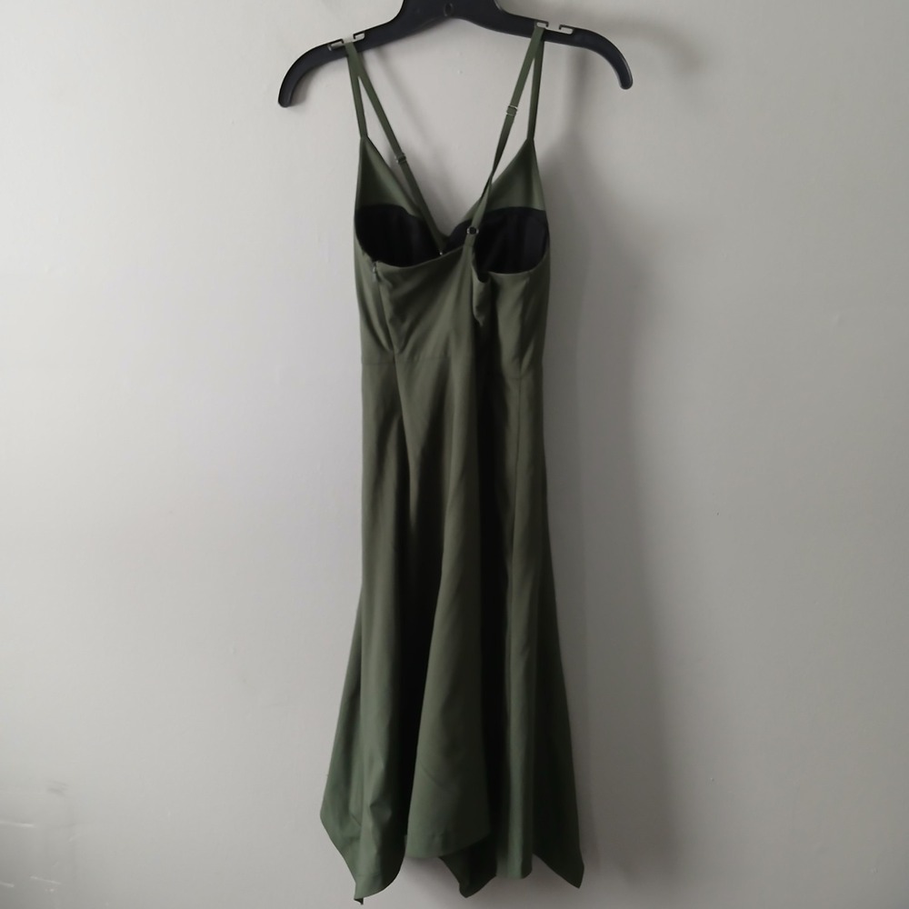 Krimson Klover Size Small Stella Dress‎ Olive Green Handkerchief Hem Sleeveless - Picture 13 of 15
